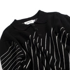 Pull en maille jacquard noir à rayures diagonales rétro pour homme