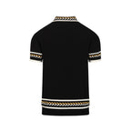 Pull en maille noire pour homme avec broderie d'abeille vintage italienne