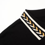 Pull en maille noire pour homme avec broderie d'abeille vintage italienne