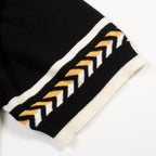 Pull en maille noire pour homme avec broderie d'abeille vintage italienne