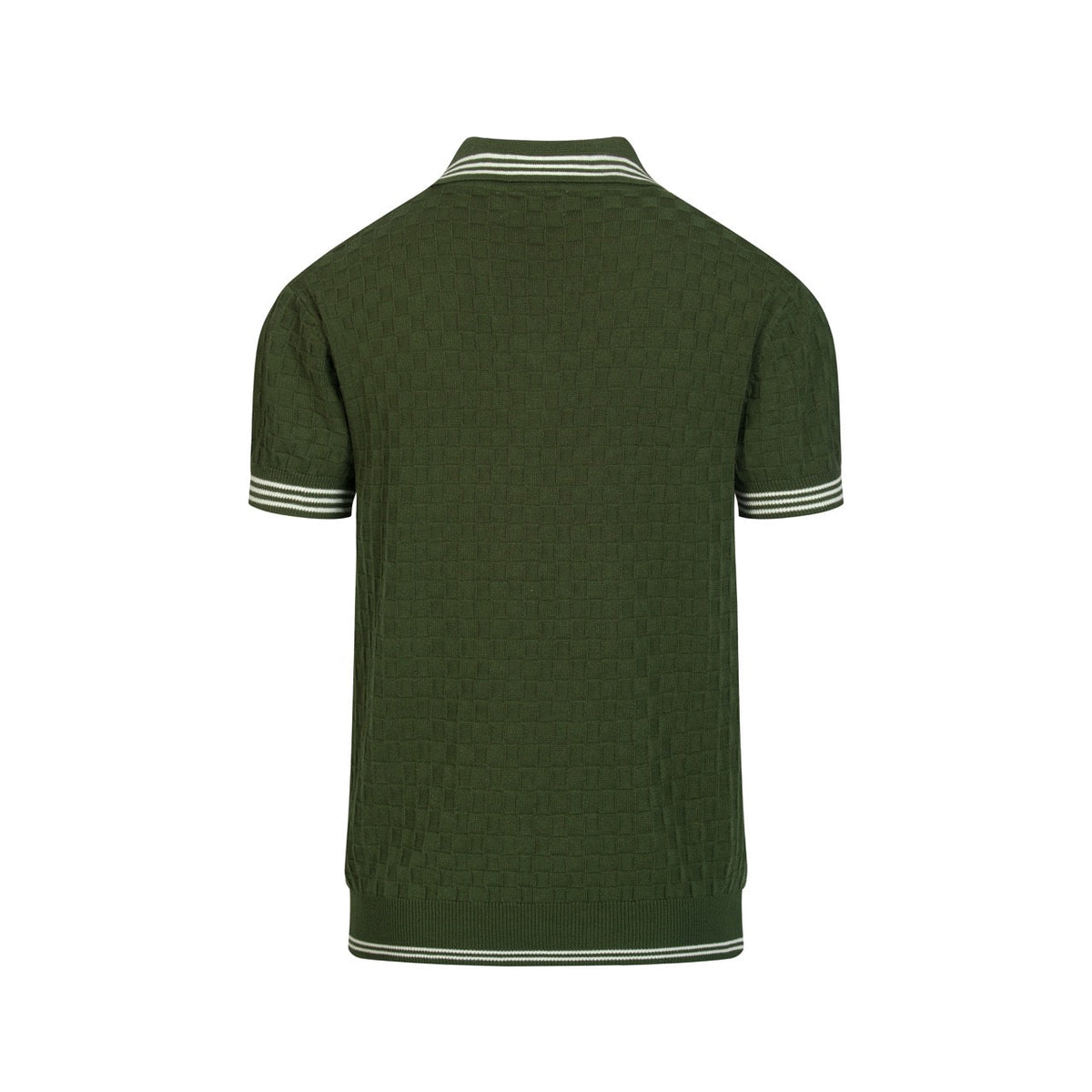 Pull décontracté en tricot pour homme vert, style sportif des années 70, texture en maille