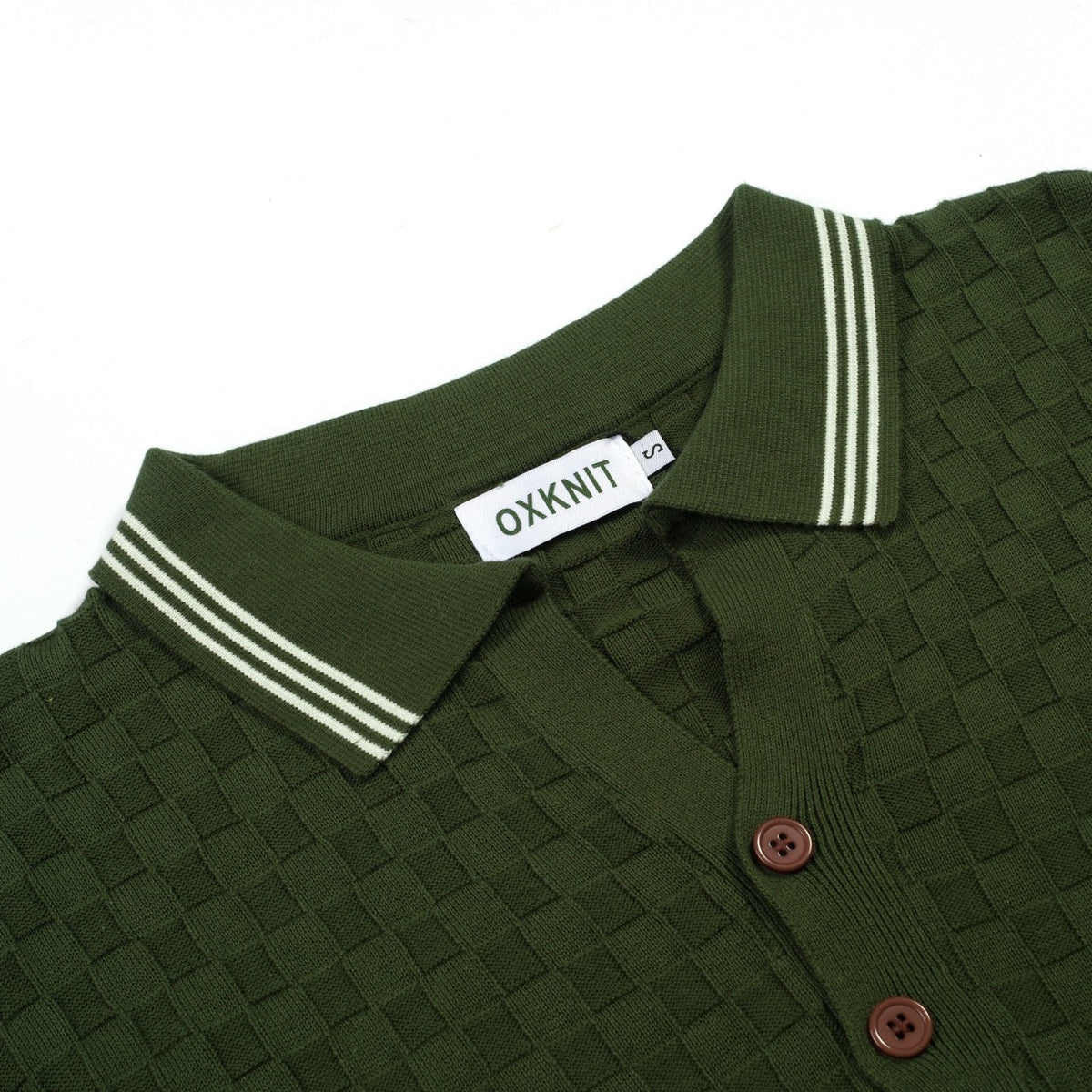 Pull décontracté en tricot pour homme vert, style sportif des années 70, texture en maille
