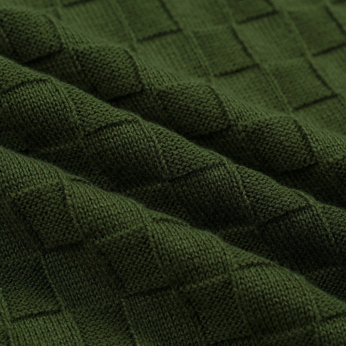 Pull décontracté en tricot pour homme vert, style sportif des années 70, texture en maille