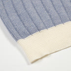 Polo tricoté bleu pour homme au style sportif des années 70
