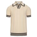 Polo décontracté pour homme style années 70 en abricot - Old Money