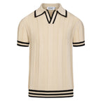 Polo décontracté pour homme style années 70 en abricot - Old Money