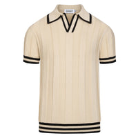 Polo décontracté pour homme style années 70 en abricot - Old Money