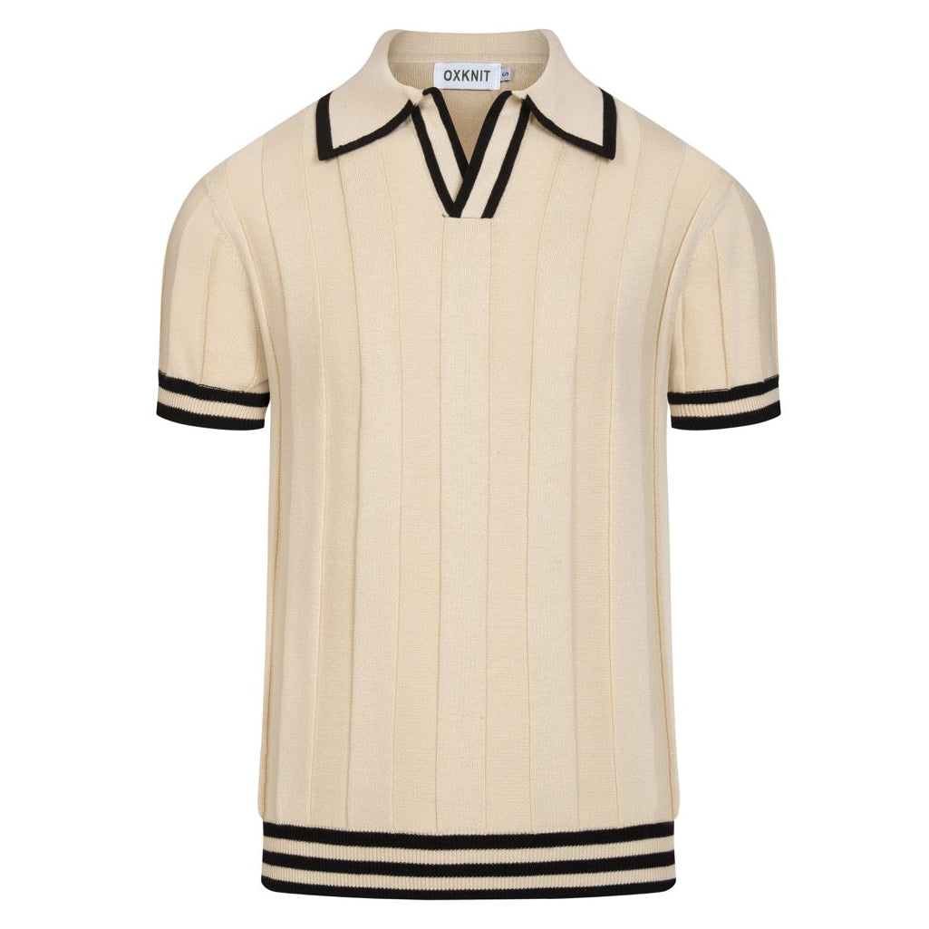 Polo décontracté pour homme style années 70 en abricot - Old Money