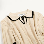 Polo décontracté pour homme style années 70 en abricot - Old Money