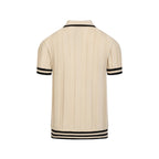 Polo décontracté pour homme style années 70 en abricot - Old Money