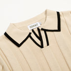 Polo décontracté pour homme style années 70 en abricot - Old Money