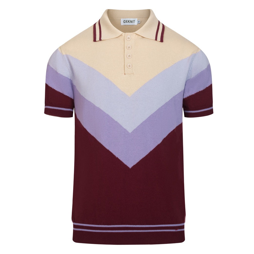 Polo décontracté pour homme à motifs colorés inspirés des années 70
