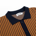 Pull en tricot rayé marron style années 60 pour homme