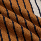 Pull en tricot rayé marron style années 60 pour homme