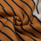 Pull en tricot rayé marron style années 60 pour homme