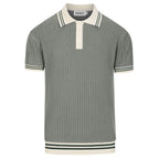 Pull en maille verte minimaliste style années 70 pour homme