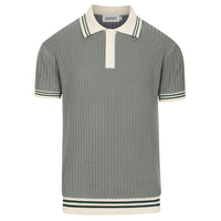 Pull en maille verte minimaliste style années 70 pour homme