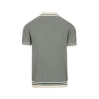 Pull en maille verte minimaliste style années 70 pour homme
