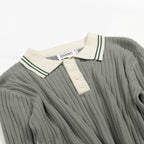 Pull en maille verte minimaliste style années 70 pour homme