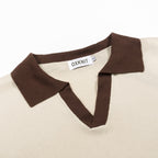 Pull d'été pour homme en tricot abricot, style Old Money des années 70