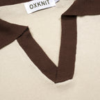 Pull d'été pour homme en tricot abricot, style Old Money des années 70