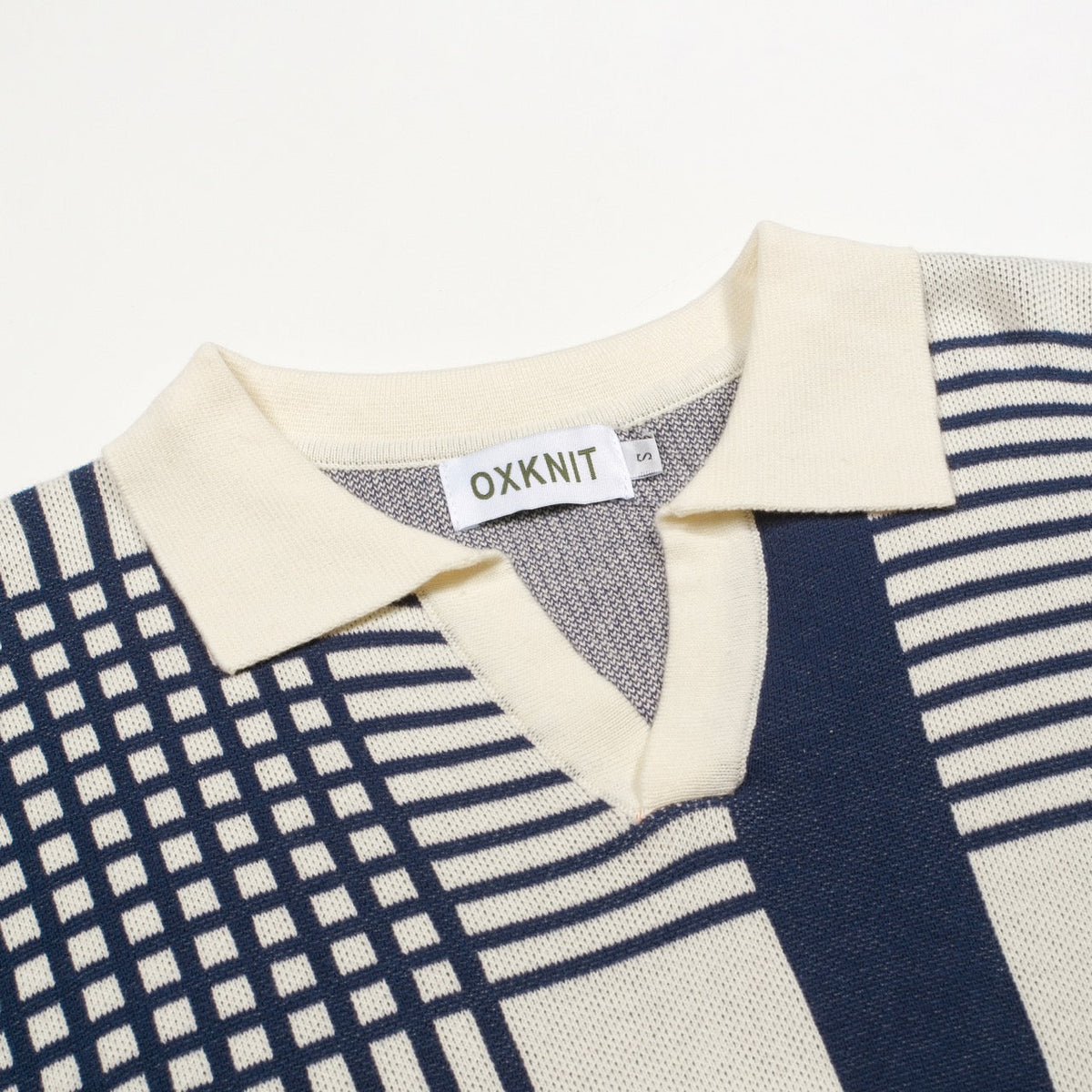 Polo en maille jacquard à motifs irréguliers, style Mod des années 60 pour homme