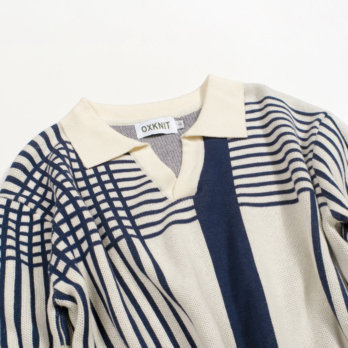 Polo en maille jacquard à motifs irréguliers, style Mod des années 60 pour homme