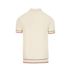 Polo rétro à rayures en maille nid d'abeille abricot pour homme