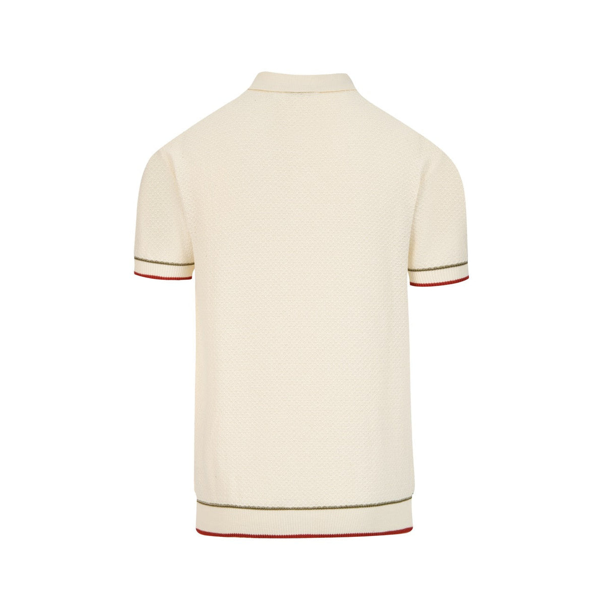Polo rétro à rayures en maille nid d'abeille abricot pour homme