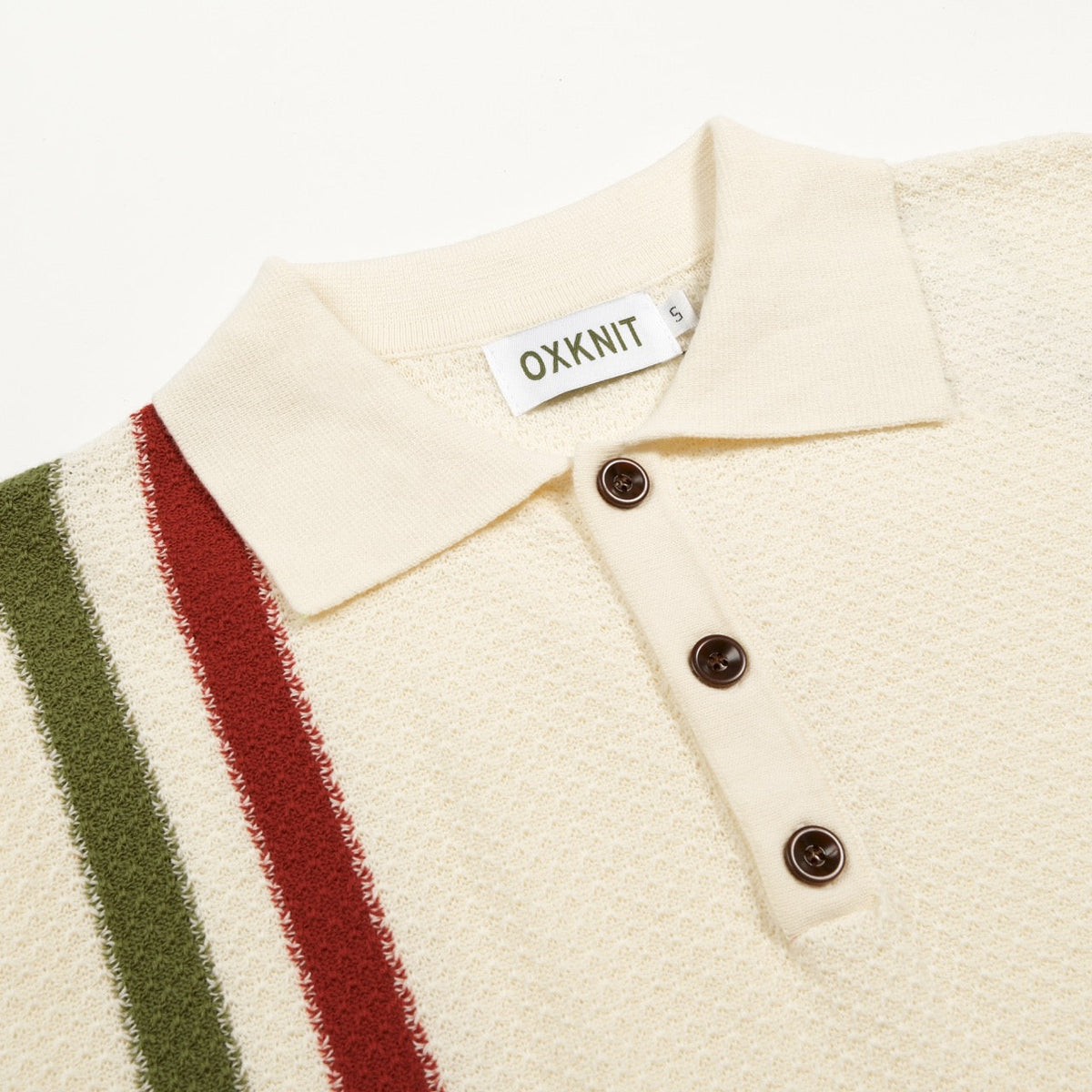 Polo rétro à rayures en maille nid d'abeille abricot pour homme