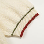 Polo rétro à rayures en maille nid d'abeille abricot pour homme