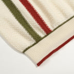 Polo rétro à rayures en maille nid d'abeille abricot pour homme