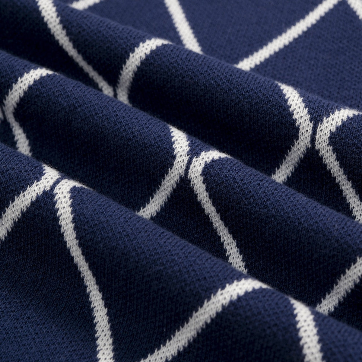 Cardigan en Tricot Style Polo Années 70 pour Homme - Bleu Club de Golf