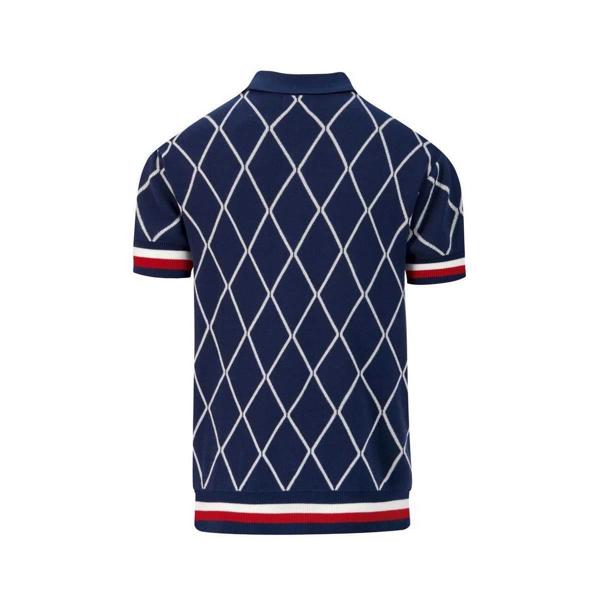 Cardigan en Tricot Style Polo Années 70 pour Homme - Bleu Club de Golf