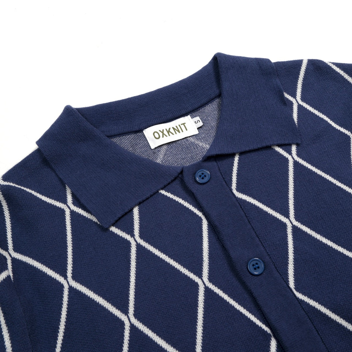 Cardigan en Tricot Style Polo Années 70 pour Homme - Bleu Club de Golf