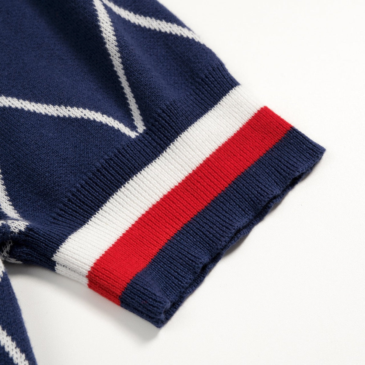 Cardigan en Tricot Style Polo Années 70 pour Homme - Bleu Club de Golf