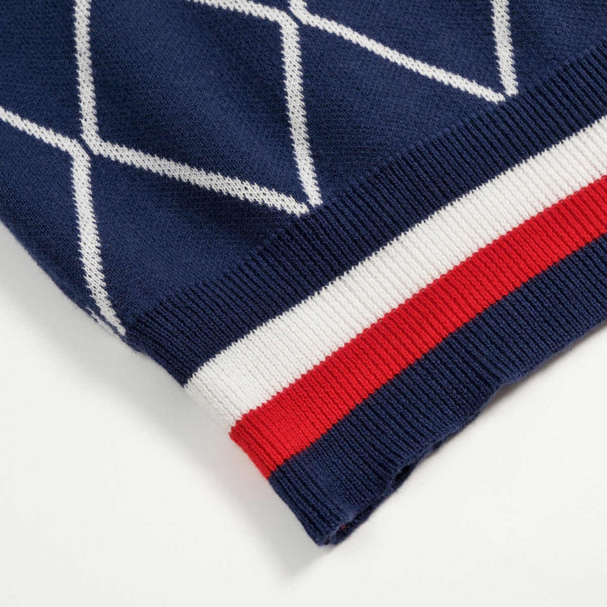 Cardigan en Tricot Style Polo Années 70 pour Homme - Bleu Club de Golf