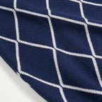 Cardigan en Tricot Style Polo Années 70 pour Homme - Bleu Club de Golf