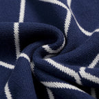 Cardigan en Tricot Style Polo Années 70 pour Homme - Bleu Club de Golf