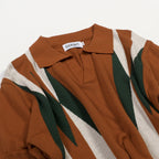Pull en tricot rétro caramel brun pour homme