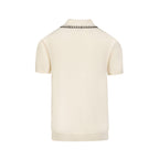 Pull rétro abricot pour homme avec cœur brodé et franges