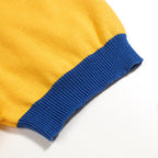 T-shirt tricoté jaune rétro des années 70 pour homme avec motif de tigre ludique