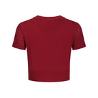 Cardigan en tricot brodé de chauve-souris en dentelle rouge pour femmes - Longueur cropped