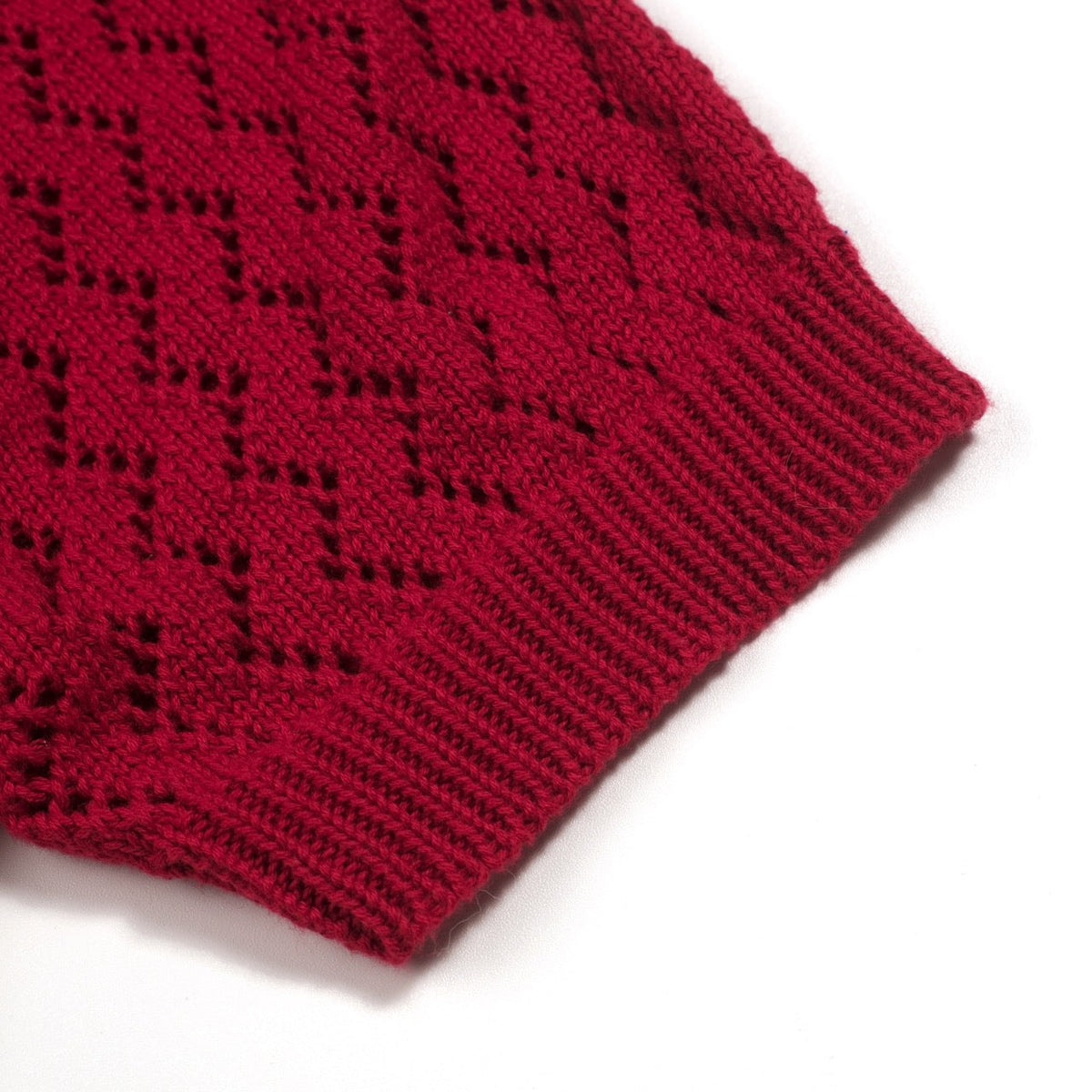 Cardigan en tricot brodé de chauve-souris en dentelle rouge pour femmes - Longueur cropped