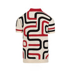 Pull en maille jacquard abstrait abricot pour homme