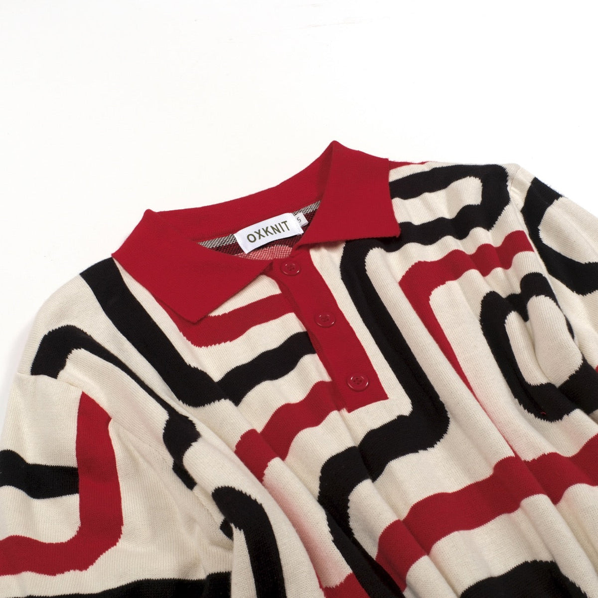 Pull en maille jacquard abstrait abricot pour homme