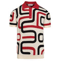 Pull en maille jacquard abstrait abricot pour homme