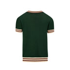 T-shirt vert en maille jacquard pour homme avec motif animalier