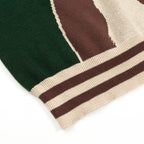 T-shirt vert en maille jacquard pour homme avec motif animalier