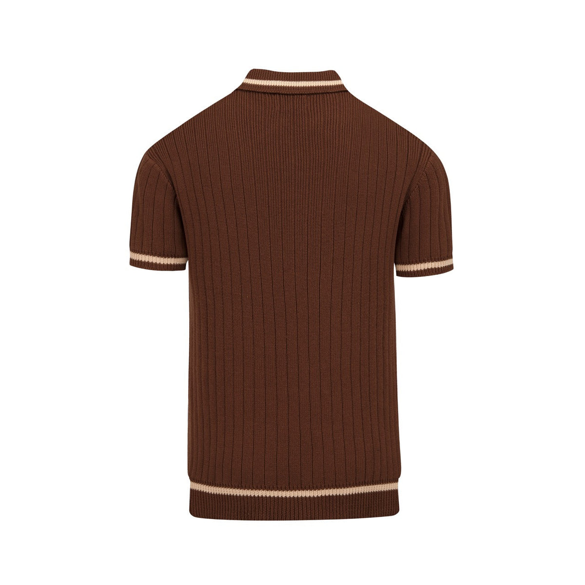 Pull tricoté pour homme des années 70, couleur café foncé, style côtier italien